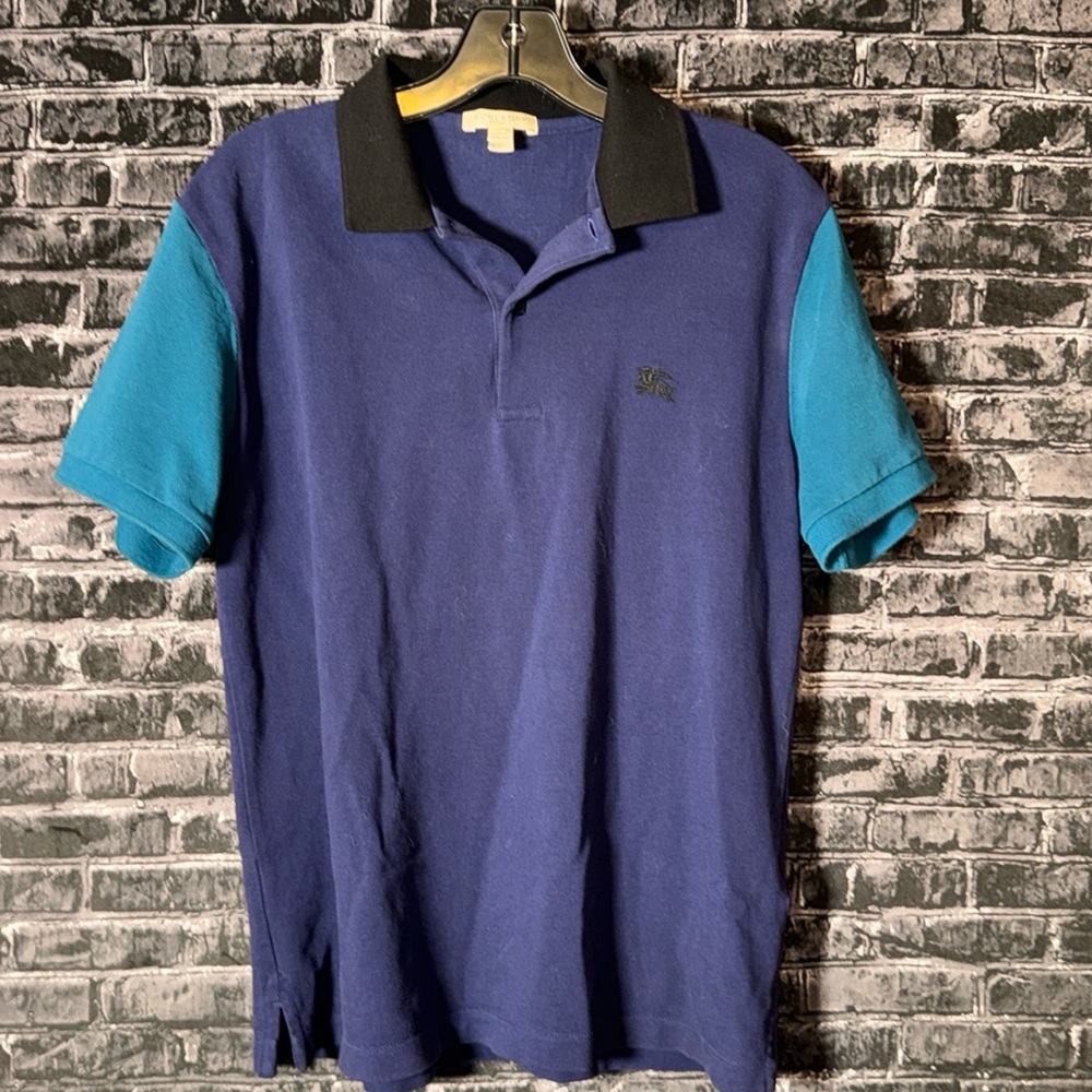 Burberry Brit Polo Short - M - Purple/Teal/Black